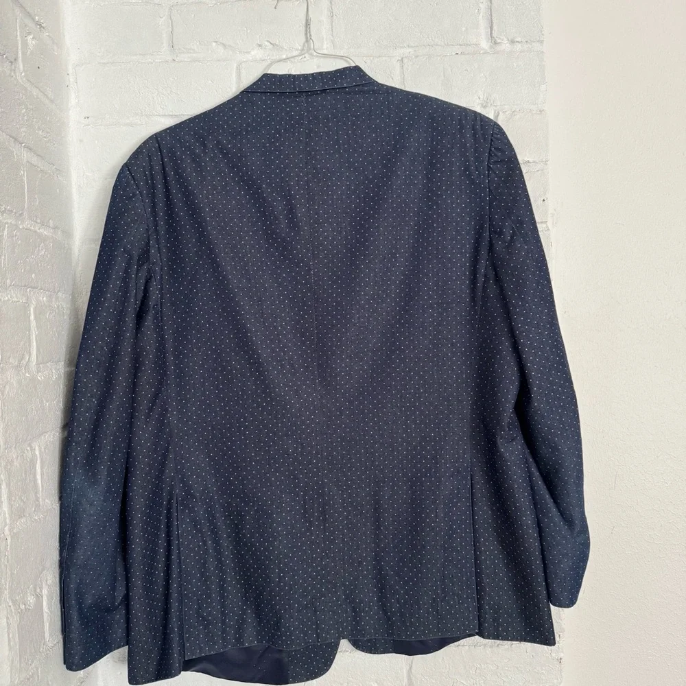 Tommy Hilfiger Navy Polka Dot Sport Coat – Size L48 - $18 - Picture 9 of 13